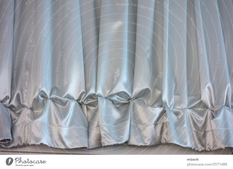 Ruched curtain Gray Blue Silk Adornment Theatre Frills Drape Ground Flounce crease Textiles Flat (apartment) Gathering Jewellery opulence splendour Stitching