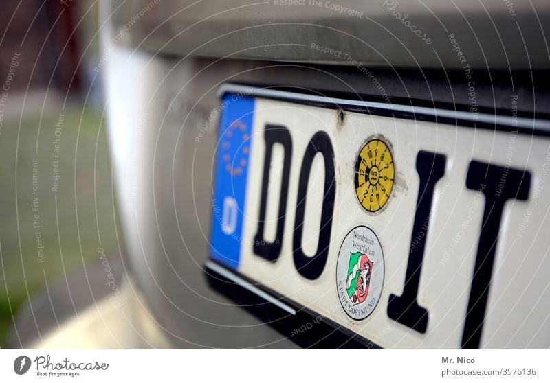 Do it ! do it do it yourself Car Number plate Vehicle License plate license plate Home improvement Signs and labeling Motor vehicle Dortmund