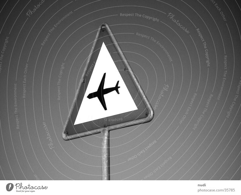 airworld #1 Airplane Symbols and metaphors Black White Photographic technology Signs and labeling Respect Sky Signal