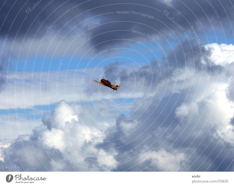 Heaven's Command! Airplane Clouds Sailing Aviation Sky Blue Sun Landscape Graffiti Thunder and lightning