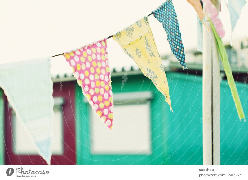 colourful fabric flags in the wind variegated Cloth pennant chain outdoor Decoration celebration Party Event Festive Flag