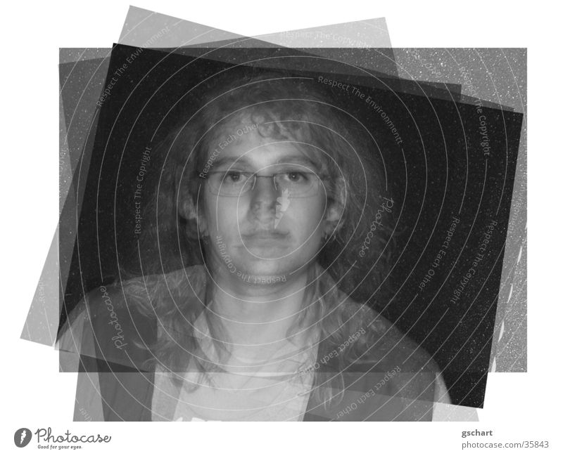 multi-layered Black White Positive Portrait photograph Human being Black & white photo superimposed