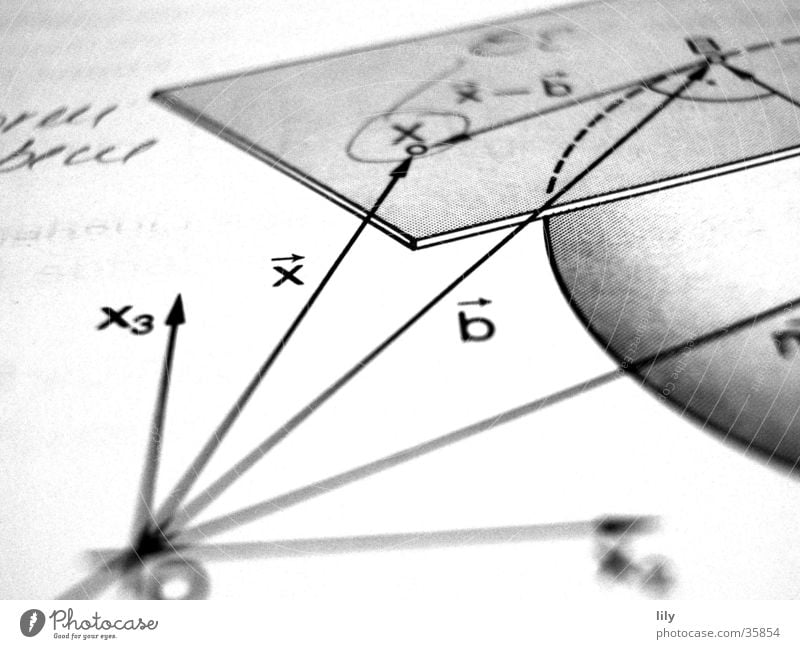 loving math #1 Mathematics School books Science & Research advanced course Black & white photo X vectors factors tangent plane Sphere Level Analytical geometry