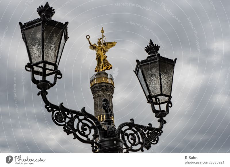 Victory column in Berlin with lantern victory monument animal park Monument Statues columns Victoria get Sculpture Lamp Lantern Prussia Prussian Capital city