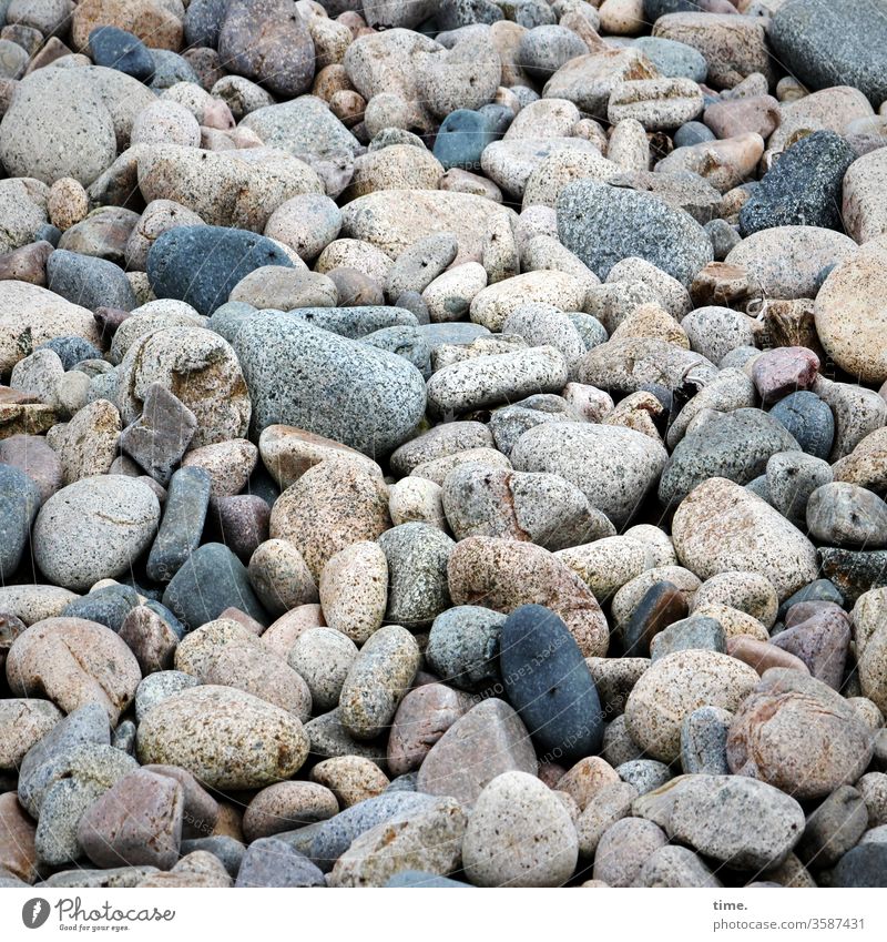 beach cover Surface Gravel stones Beach Coast Baltic Sea a lot disparate miscellaneous Many in common at the same time variegated harsh individual element