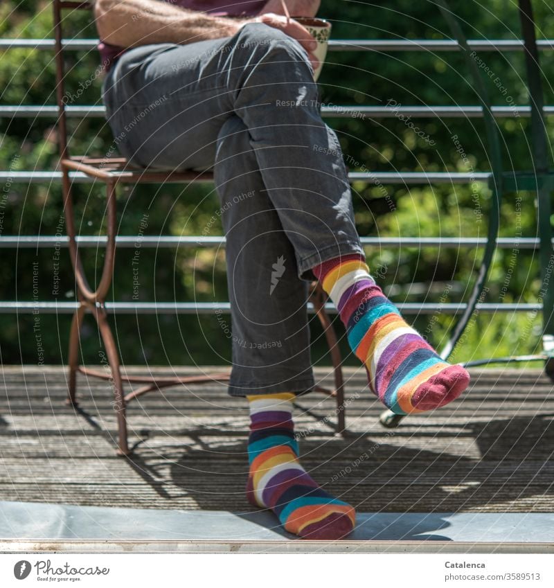 Haute Couture | sophisticated fashion awareness; gaudy striped socks Man Legs feet Striped socks Clothing Fashion trend Feet Stockings Human being sedentary