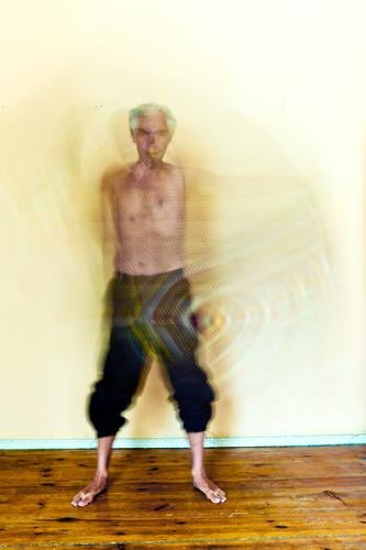 The moving man Action motion blur Movement variegated havoc Blanket Rotation spirit spectral Gestures Man Human being person drama Hazy Stand dance blurred