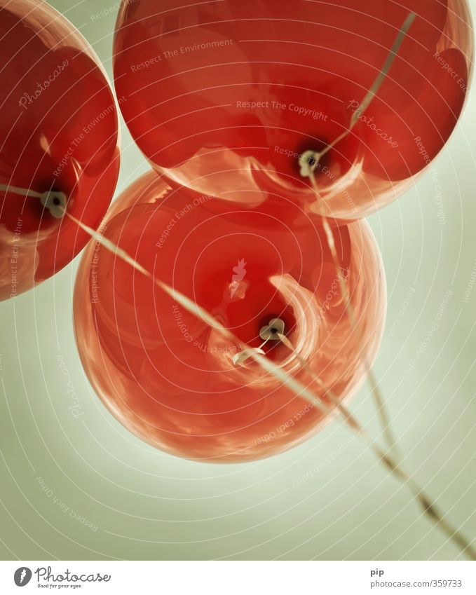 3 Sky Balloon Flying Red Vacation & Travel Freedom Above Rising String Attachment Helium Go up Colour photo Subdued colour Exterior shot Detail Abstract