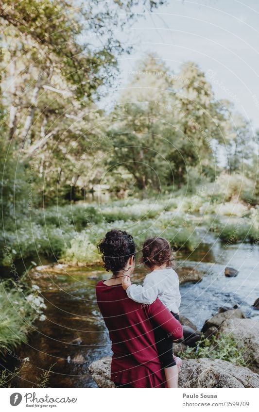 Mother and Daughter watching river Mother's Day motherhood Mother with child Together togetherness Travel photography travel Love Parents Woman care kid