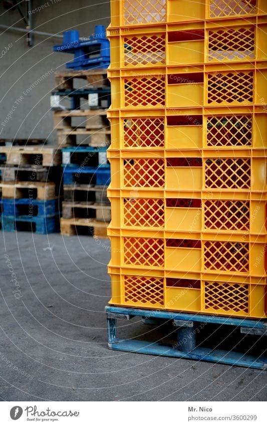 Pallets and crates Stack pile Crate warehouse Logistics deal Goods Cargo Palett Work and employment Warehouse Ramp Wholesale market Shipping Delivery cargo