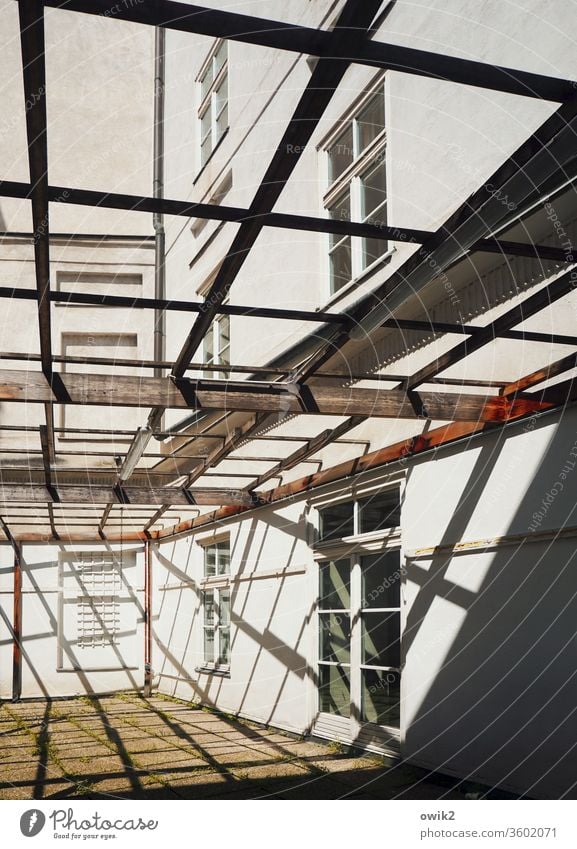 pergola Scaffolding House (Residential Structure) Building Illuminate Firm Town Construction site Exterior shot Detail Deserted Light Shadow Contrast Vienna