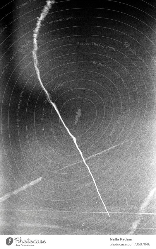 stripes in the sky Analogue photo Black & white photo Stripe Sky lines LoFi