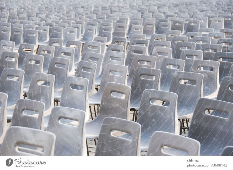 Chair rows Sit chairs Seating Furniture Empty Places Rome Peter's square pope audience Row of seats Arrangement Seating capacity Gray Many Event Audience