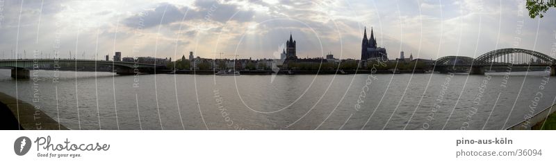 Cologne Panorama Panorama (View) Architecture Rhine Bridge Old town Large