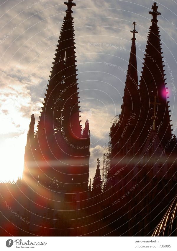 Cologne Cathedral Gothic period Building House of worship Dome Sun Architecture
