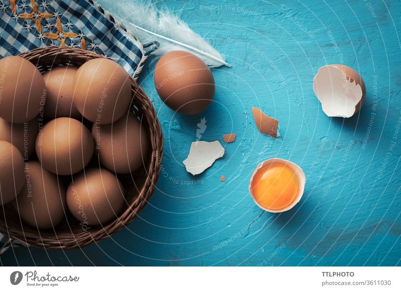 eggs in a basket and one broken Egg Basket Broken natural environment