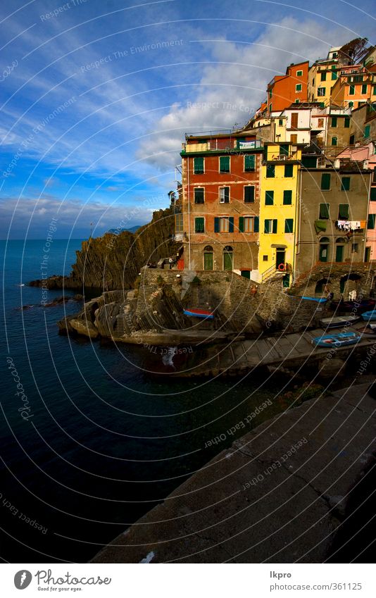 the village of riomaggiore in the north of italy,l Ocean Mountain House (Residential Structure) Climbing Mountaineering Nature Sky Clouds Leaf Hill Rock Coast