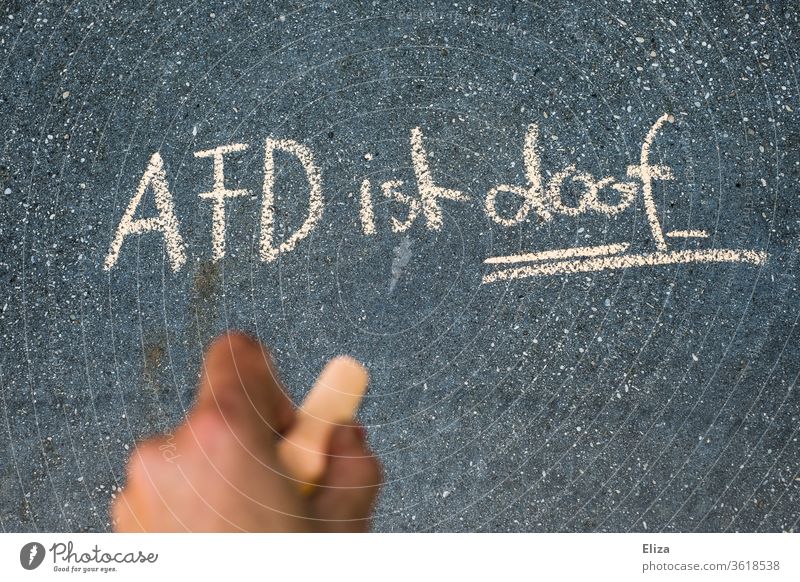 AFD is stupid. To the right. AfD Goofy Criticism Chalk Chalk drawing chalk painting street-painting chalk policy Right Party statement we aremore we are more