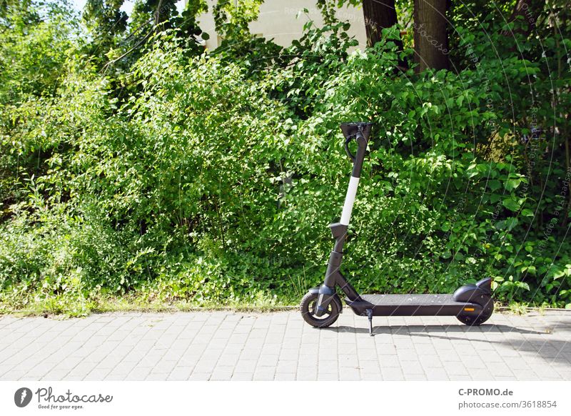 Electric scooter on the road electric scooter Mobility last mile downtown