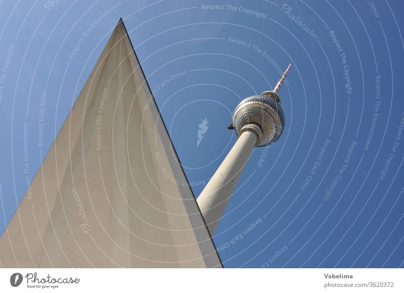 Berlin Television Tower Transmitting station Germany Capital city brd City Television tower Alexanderplatz alex Architecture built Town see Worm's-eye view