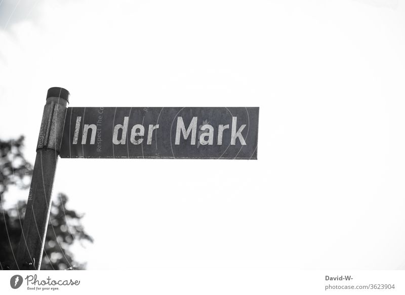 Street name sign - In der Mark - Tönnies slaughterhouse in Rheda-Wiedenbrück - Corona Tests Health care Contagious Testing & Control propagation