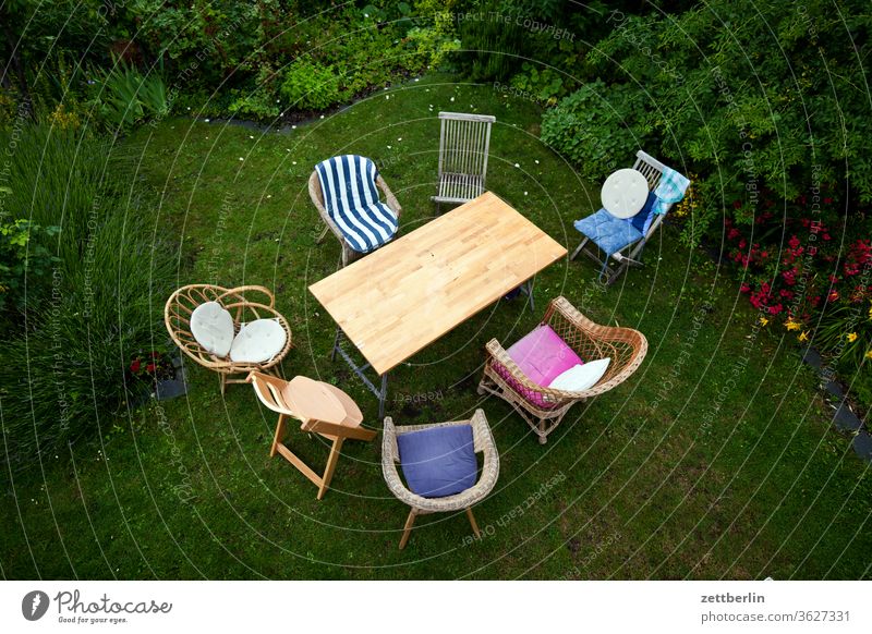 Seven chairs and a table chair circle Chair Relaxation Table Family holidays Garden Outdoor furniture garden party fellowship conversation Grass allotment