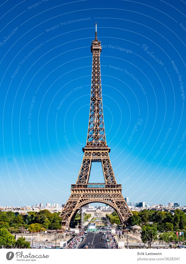 Eiffel Tower in Paris - view from Trocadero paris travel europe female france french happy young city beautiful landmark tourism tourist vacation summer girl