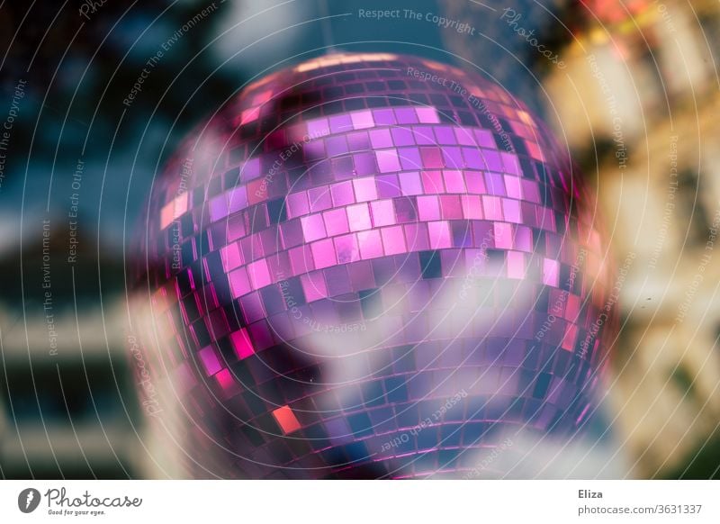 Purple disco ball Disco ball Party purple Club Reflection Night life Feasts & Celebrations Event Clubbing Decoration