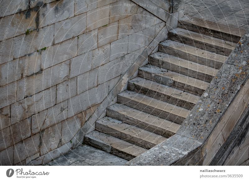 Part of stairs, Zadar Stairs climb the stairs Banister Old town Architecture architectural details built Deserted Stage step Wall (building)