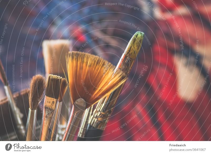 abstract painting Paintbrush Colour Art Multicoloured Creativity Leisure and hobbies Acrylic Abstract variegated Colour photo Close-up Shallow depth of field