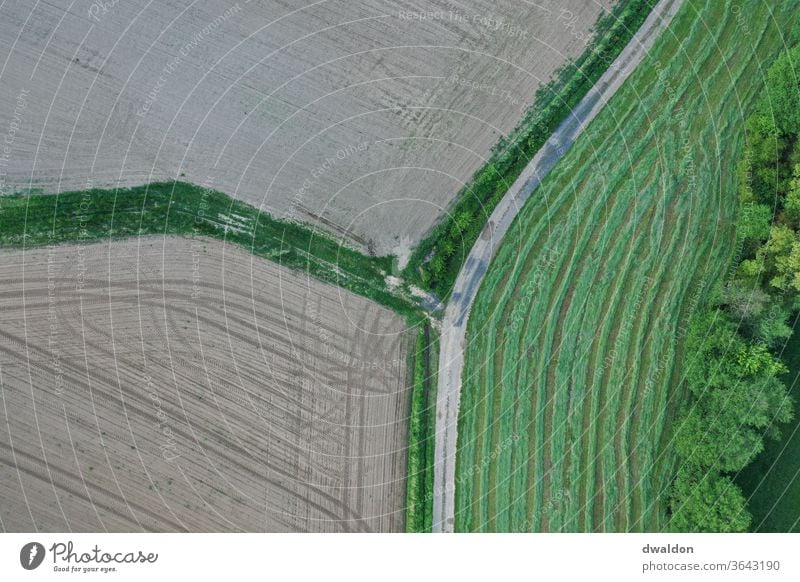 Agriculture from Above drone Field farming Farm green brown agriculture field nature rural agricultural landscape Nature countryside plant summer harvest crop