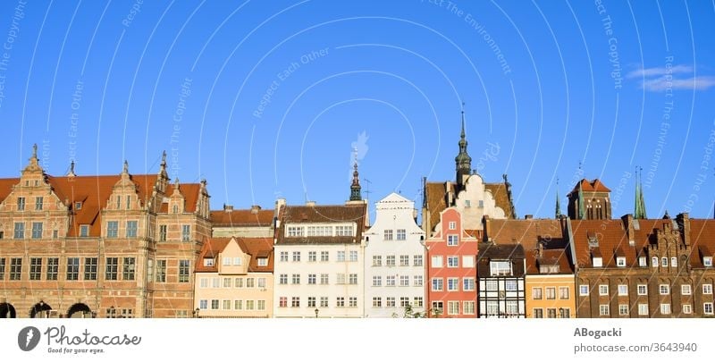 City Skyline of Gdansk Panorama in Poland apartment architecture attraction building city classic culture danzig decorative europe exterior facade gdansk