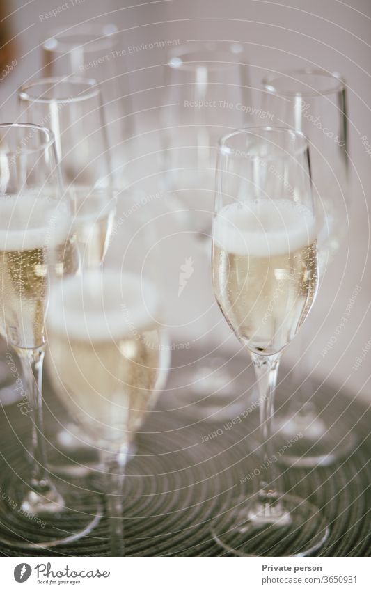 Celebration with champagne glass wine tableware cutlery holiday festive beautiful elegant background celebration event wedding party drink restaurant design