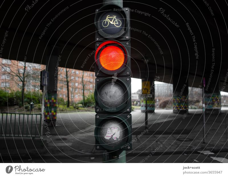 bicycle traffic light Berlin shows red Traffic light Bicycle traffic light Mobility Road sign Traffic infrastructure Symbols and metaphors