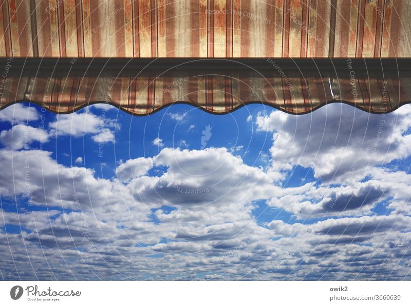 swell Sky Clouds Beautiful weather Balcony Sun blind Colour photo Panorama (View) Long shot Exterior shot Sunlight Bright Illuminate Far-off places Wanderlust