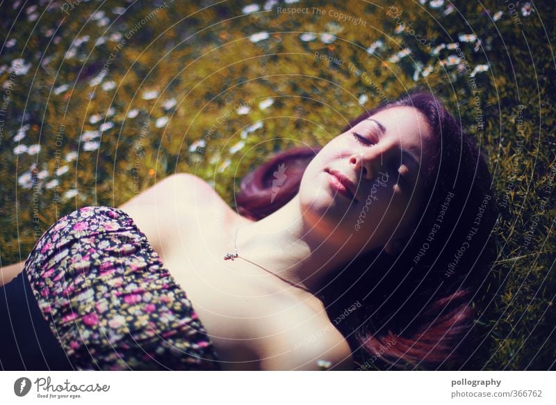 time out II Human being Feminine Young woman Youth (Young adults) Woman Adults Life Body 1 18 - 30 years Nature Plant Summer Beautiful weather Grass Blossom