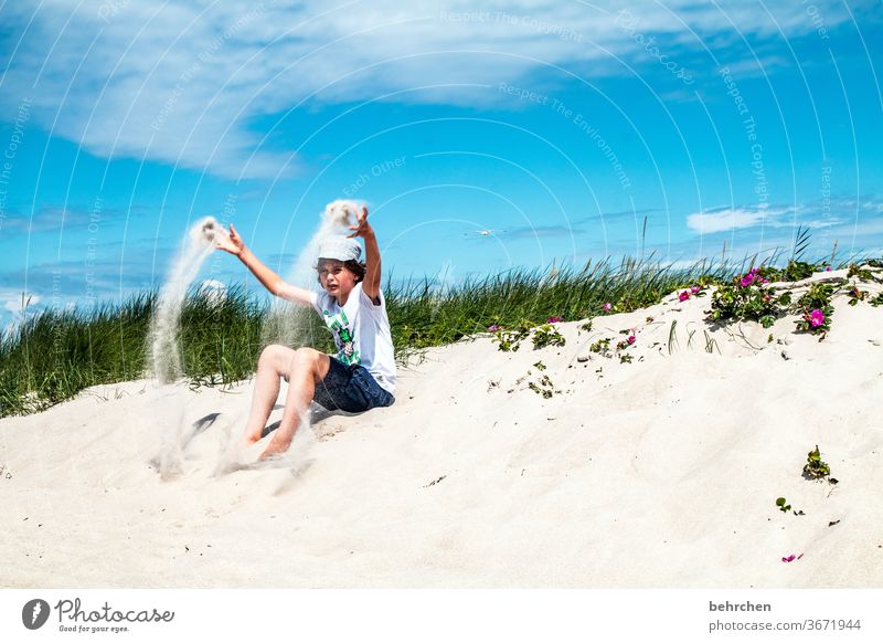 sandmen Baltic Sea Beach Sky Ocean duene Darss Nature fischland-darß Vacation & Travel Colour photo coast Landscape Relaxation Infancy Child muck about