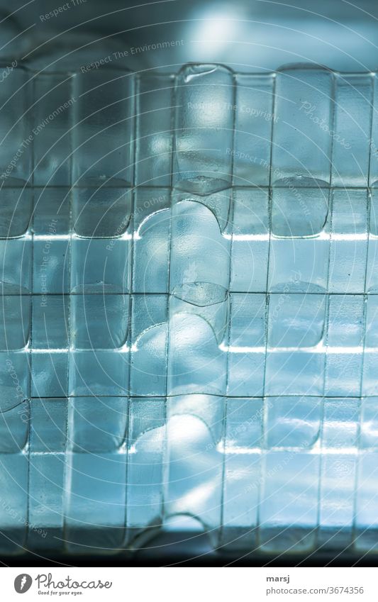 Abstract plastic waste in layers Blue Translucent Structures and shapes Unrecognizable Transparent Pattern Experimental Interior shot Design differently