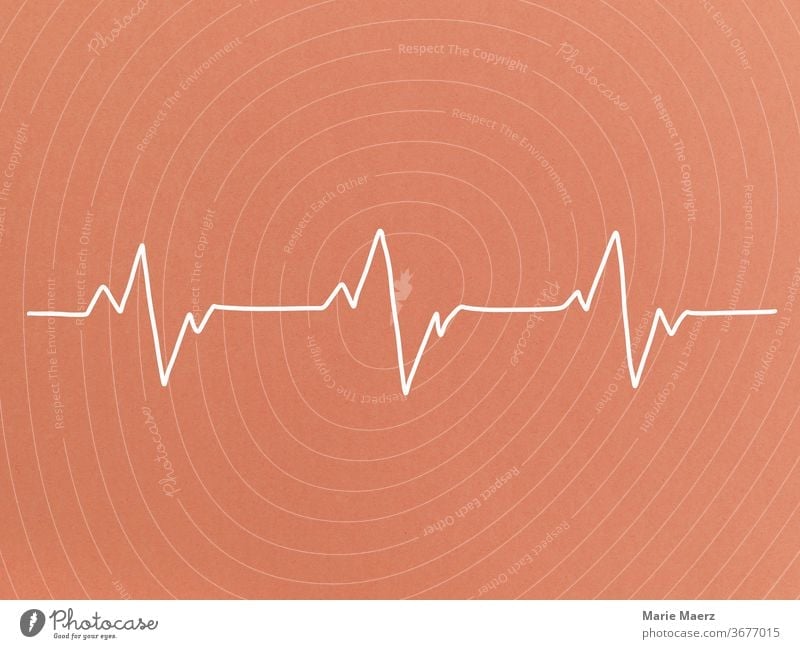Heartbeat Line drawing Neutral Background Illustration Minimalistic Human being Silhouette Drawing Copy Space top Healthy heart rate Deserted Abstract Design