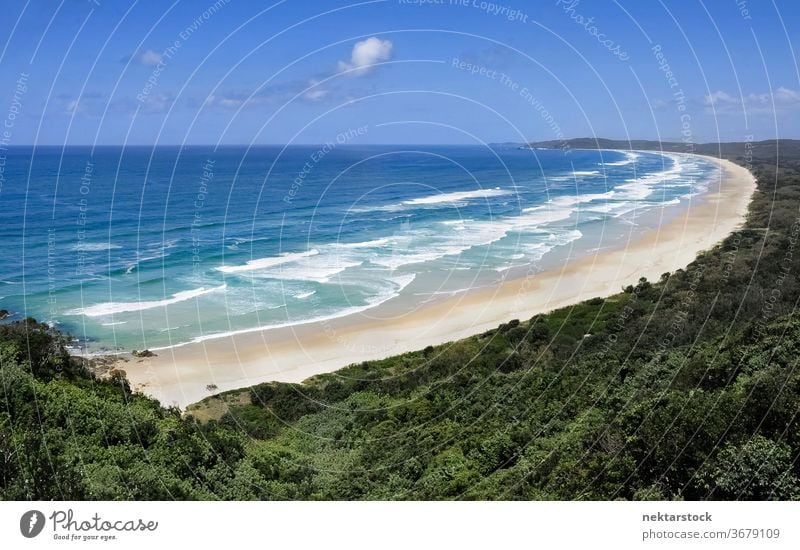 Australian Seacoast Panorama of Beach and Water sea seacoast wave horizon horizon over water forest paradise idyllic nature beauty in nature panorama