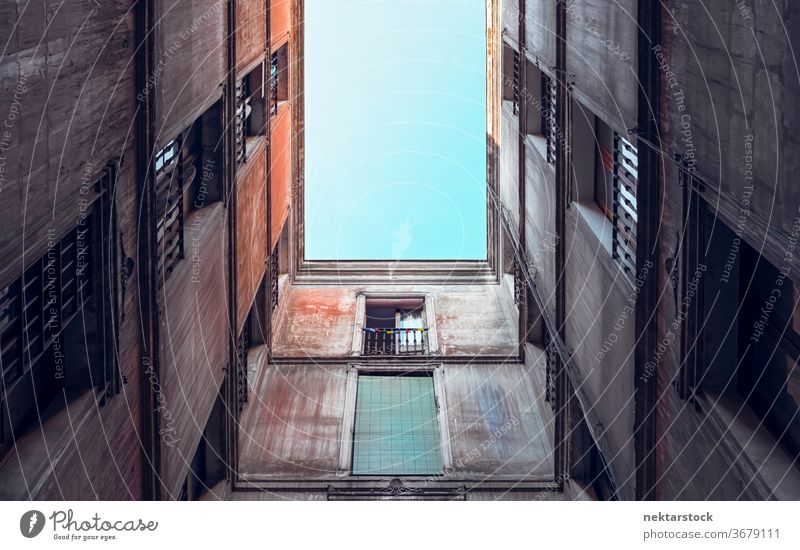 Old Residential Apartment Building Architecture building apartment facade old directly below residential window narrow geometrical pattern no people nobody