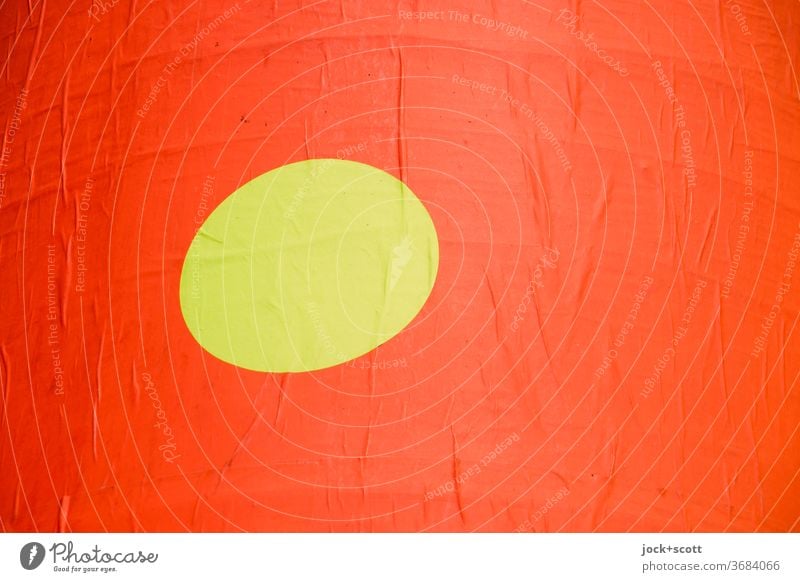 Opposites, circle in a square Circle Yellow Orange Surface Round Structures and shapes Background picture Illustration Minimalistic Surface structure Geometry