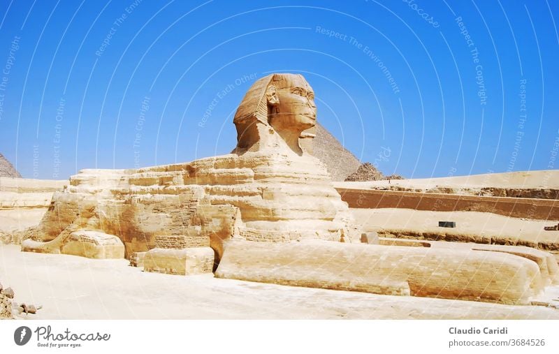 The Great Sphinx at Giza. Cairo, Egypt agypt Pyramid Africa Ancient pharaoh travel Egyptian jumble Architecture History of the famous Monument Old Landmark