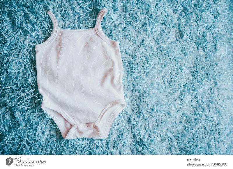 Download Beautiful Mockup Of Baby Body Against Soft Turquoise Background A Royalty Free Stock Photo From Photocase