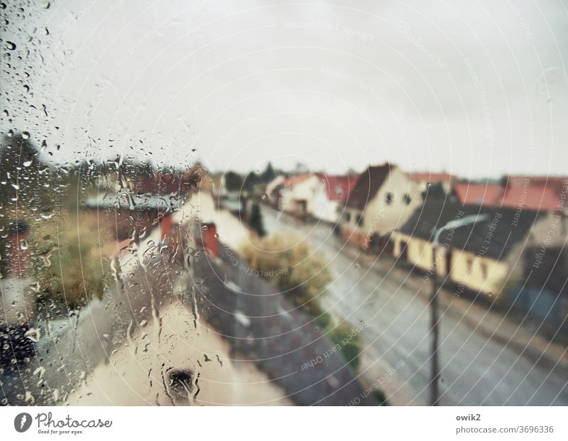 Blurred Drops of water Village House (Residential Structure) Structures and shapes Deserted Copy Space top Copy Space bottom Shallow depth of field Street