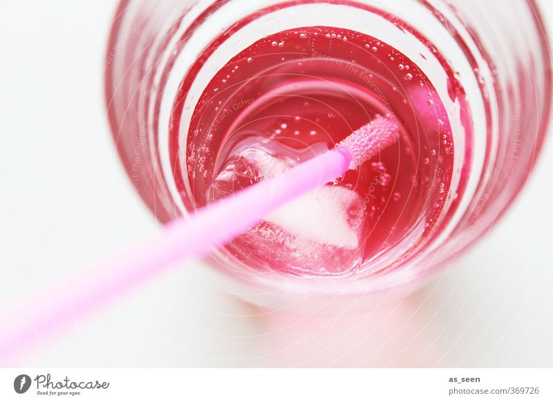 cold drink Summer Drinking Glass Water Relaxation To enjoy Esthetic Cool (slang) Fluid Fresh Hip & trendy Cold Round Pink Red White Design Colour Air bubble