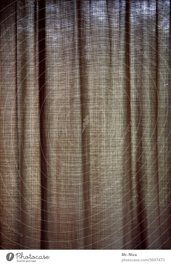 Curtain closed Drape Curtain up Cloth Living or residing Structures and shapes Decoration Flat (apartment) hang Light shimmering through Room Window opaque