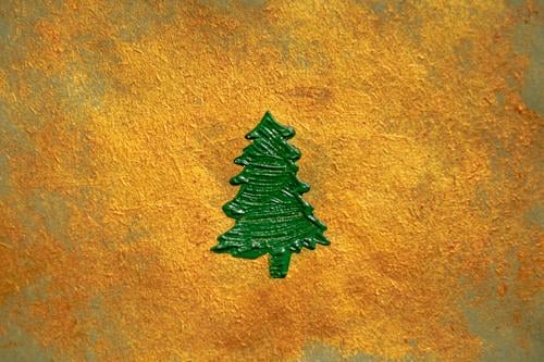 green painted fir tree on a gold shimmering background. Christmas. Fir tree Gold golden christmas tree Noble Decoration texture Christmas & Advent Painted
