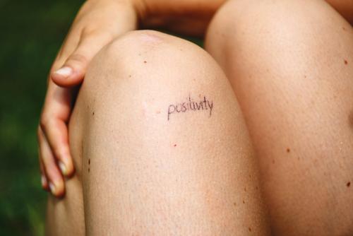 Positivity | with knees and hand Positive think positively encourage sb. everything will be all right case for adjustment Setting Hope Copy Space bottom