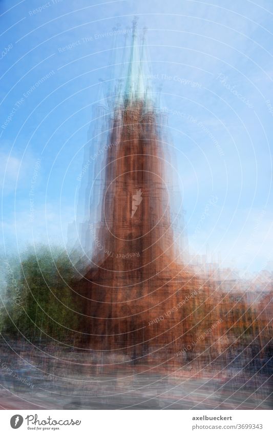 cathedral multiple exposure church architecture religion religious sacred sacral building tower spire holy concept urban sky abstract blurred blurry double